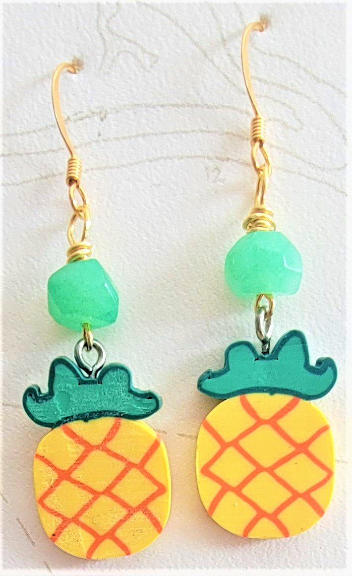 Hawaiian Pineapple Earrings - Item #EK194