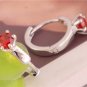 Hoop - 925 Sterling Silver Red Ruby - Charming & Beautiful