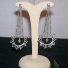 Dangle Earrings - .925 Sterling Silver 3" Long