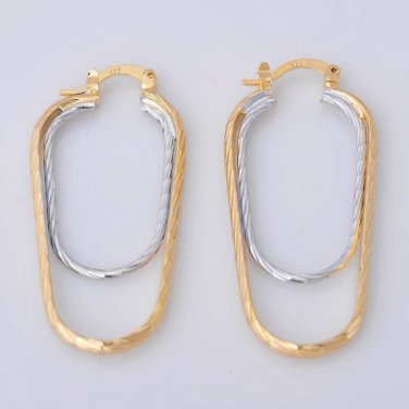 Hoop Earrings 1.5" Sterling & Gold Filled Loops