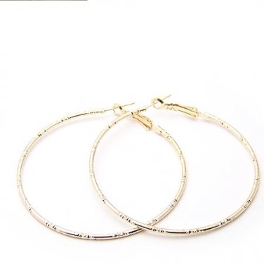 Hoop Earrings 2" 9k Gold Filled - Bamboo Design