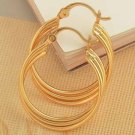 Hoop Earrings - Triple 1" - 9k Gold Filled
