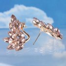Stud Earrings - Swan - 9k Gold Filled Crystal