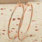 Two Tone Gold Filled & Silver 2" Hoop Earrings