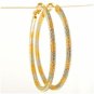 Two Tone 14k Gold Filled & Silver 2" Hoop Earrings