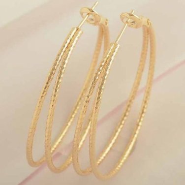 Hoop Earrings Double 1.5"  14k Gold Filled