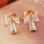 Stud Earrings - Angles - 9k Gold Filled Clear Crystal