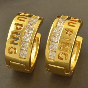 Hoop Earrings - 9k Gold Filled - Austrian Clear Crystals