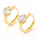 Hoop Earrings - 9k Gold Filled - Austrian Clear Crystals