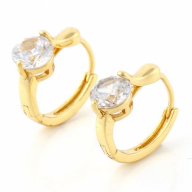Hoop Earrings - 9k Gold Filled - Austrian Clear Crystals