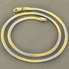 17.7" 9K Yellow/White Gold Filled Women's Snake Chain Necklace