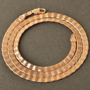 20" 9K Rose Gold Filled Snake Unisex Chain Necklace