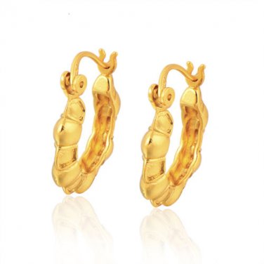 9K Yellow Gold Filled Caterpillar Hoop Earrings