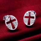 Cross-Earrings 925 Sterling Silver Swarovski Crystals