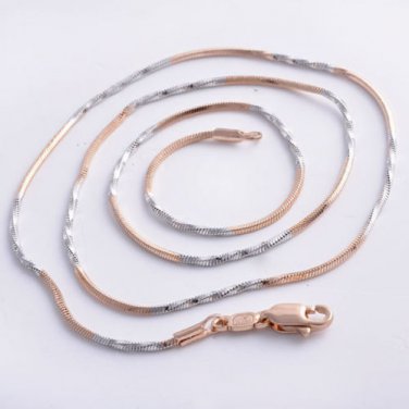 18" Chain / Necklace .925 Silver/9K Rose Gold Filled