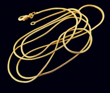 28" 18K Gold Filled Unisex Snake Chain  Necklace