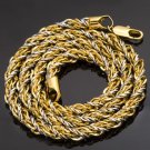 18" 18K Gold Filled / .925 Sterling Silver Rope Necklace