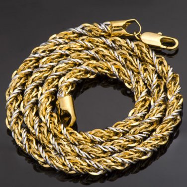 18" 18K Gold Filled / .925 Sterling Silver Rope Necklace