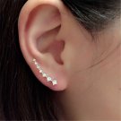 Sterling Silver .925 CZ Crystal Earrings Hook Stud