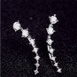 Sterling Silver .925 CZ Crystal Earrings Hook Stud