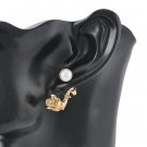 Elegant Cute White Freshwater Pearl 9k Gold Filled Flower Ear Bud