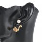Elegant Cute White Freshwater Pearl 9k Gold Filled Flower Ear Bud