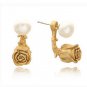 Elegant Cute White Freshwater Pearl 9k Gold Filled Flower Ear Bud