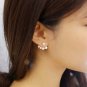 Unique 9K Rose Gold Filled Pearl & Crystal Stud Earrings