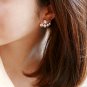 Unique 9K Rose Gold Filled Pearl & Crystal Stud Earrings
