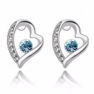 Earring Stud 9K White Gold Filled with AAA Aqua CZ's