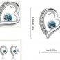 Earring Stud 9K White Gold Filled with AAA Aqua CZ's