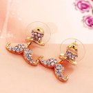 Gold Filled AAA CZ Mustache Earrings Stud