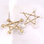 9K Yellow Gold Filled Star Pearl Stud Earrings