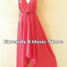 2D101 - Polka Dot Red & White Silk Multi Wear Scarf Maxi Halter Dress Maternity 2D101 - Polka Dot Red & White Silk Multi Wear Scarf Maxi Halter Dress Maternity
