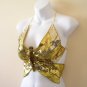 Gold & Silver Clubbing Belly dance Embroidered Blouse Sequins Top - S & M