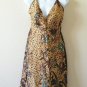 Brown Batik Floral Printed Embroidered Sequins Long Top / Blouse & Dress - XS