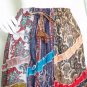 Hippie Peasant Print Patchwork Skirt with Mirror - S & M