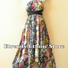 1D89 - Versatile Peacock Silk Multi Wear Scarf Long Maxi Halter Dress, Maternity