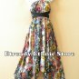 1D89 - Versatile Peacock Silk Multi Wear Scarf Long Maxi Halter Dress, Maternity