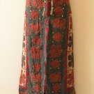 G135 Gothic Gypsy Patchwork Renaissance Heavily Embroidered Maxi Skirt - L