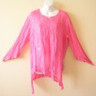 Casual Long Sleeve Tunic Bohemian Embroidered Kurta Kurti Blouse Top - M