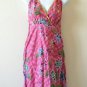 Pink Batik Floral Printed Embroidered Sequins Long Top / Blouse & Dress - XS