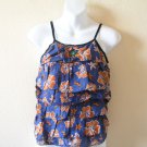 Boho Hippie Gypsy Bohemian Peasant Spanish Layered Tiered Sexy Top - XS