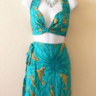 Bohemian Sexy Dophin Halter Bra Top and Cover up Wrap Skirt Set - S & M Bohemian Sexy Dophin Halter Bra Top and Cover up Wrap Skirt Set - S & M