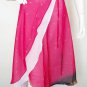 Ethnic Pink Peasant Boho Hippie Printed 2 Layered Wrap Around Skirt - XS, S & M