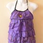 Boho Hippie Gypsy Bohemian Sexy Halter Spanish Ruffle Blouse Top - XS