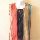 Boho Hippie Gypsy Bohemian Embroidered Patchwork Sexy Blouse Top - XS