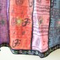 Bohemian Peasant Print Embroidered Patchwork Skirt w/Mirrors - S & M