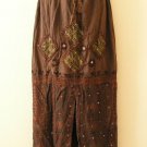 G17 Gothic Hippie Gypsy Patchwork Renaissance Heavily Embroidered Long Skirt - M
