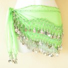 Clubbing Bohemian Embroidered Bellydance Hip Scarf Coins Wrap Skirt - XS & S